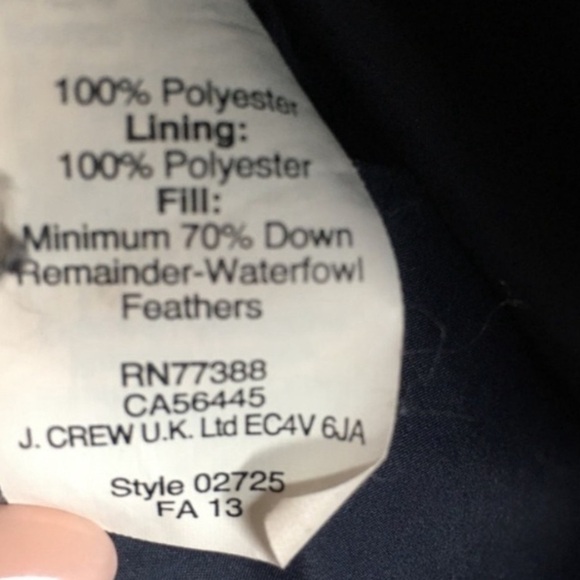 J Crew Puffer Down Vest Women's XXS Blue Field Excursion Quilted Navy - Picture 5 of 5